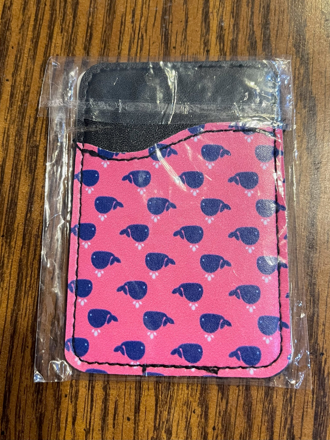 Pink with Blue whales Card Holder for Cellphone