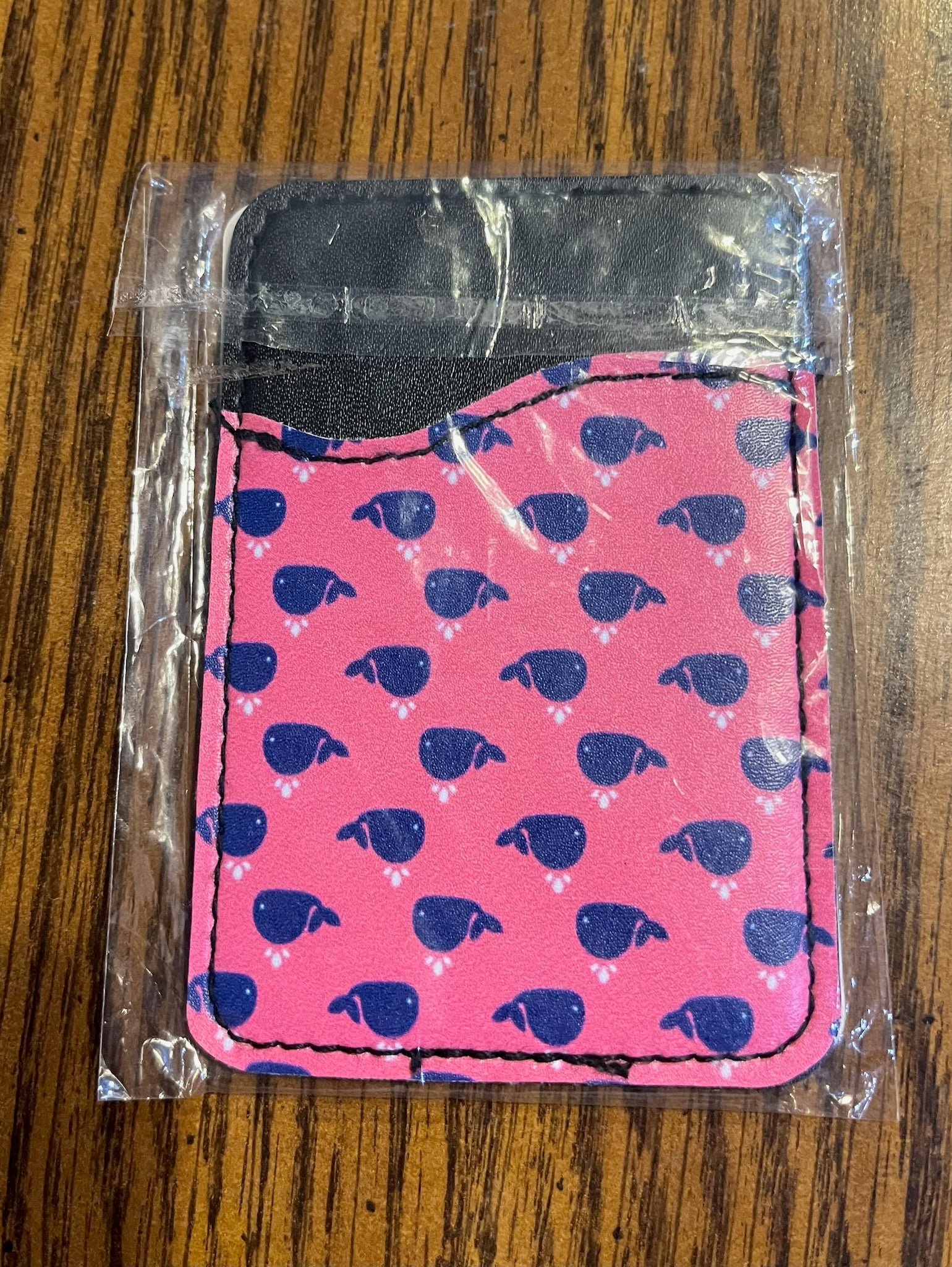 Pink with Blue whales Card Holder for Cellphone