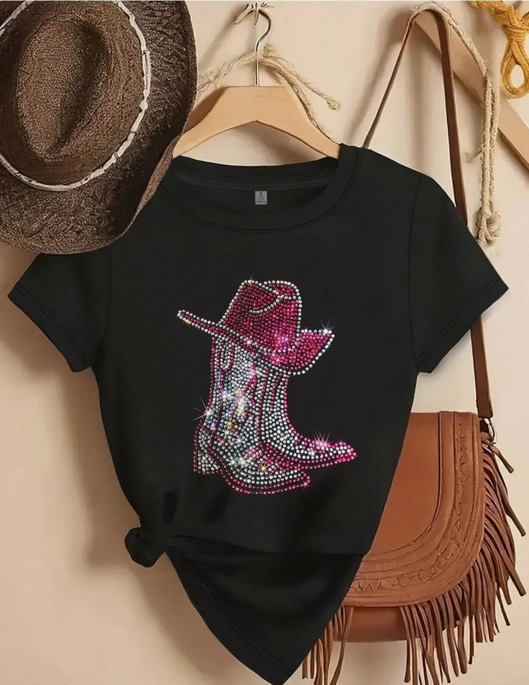 Sparkling Cowgirl Boots Graphic Tee