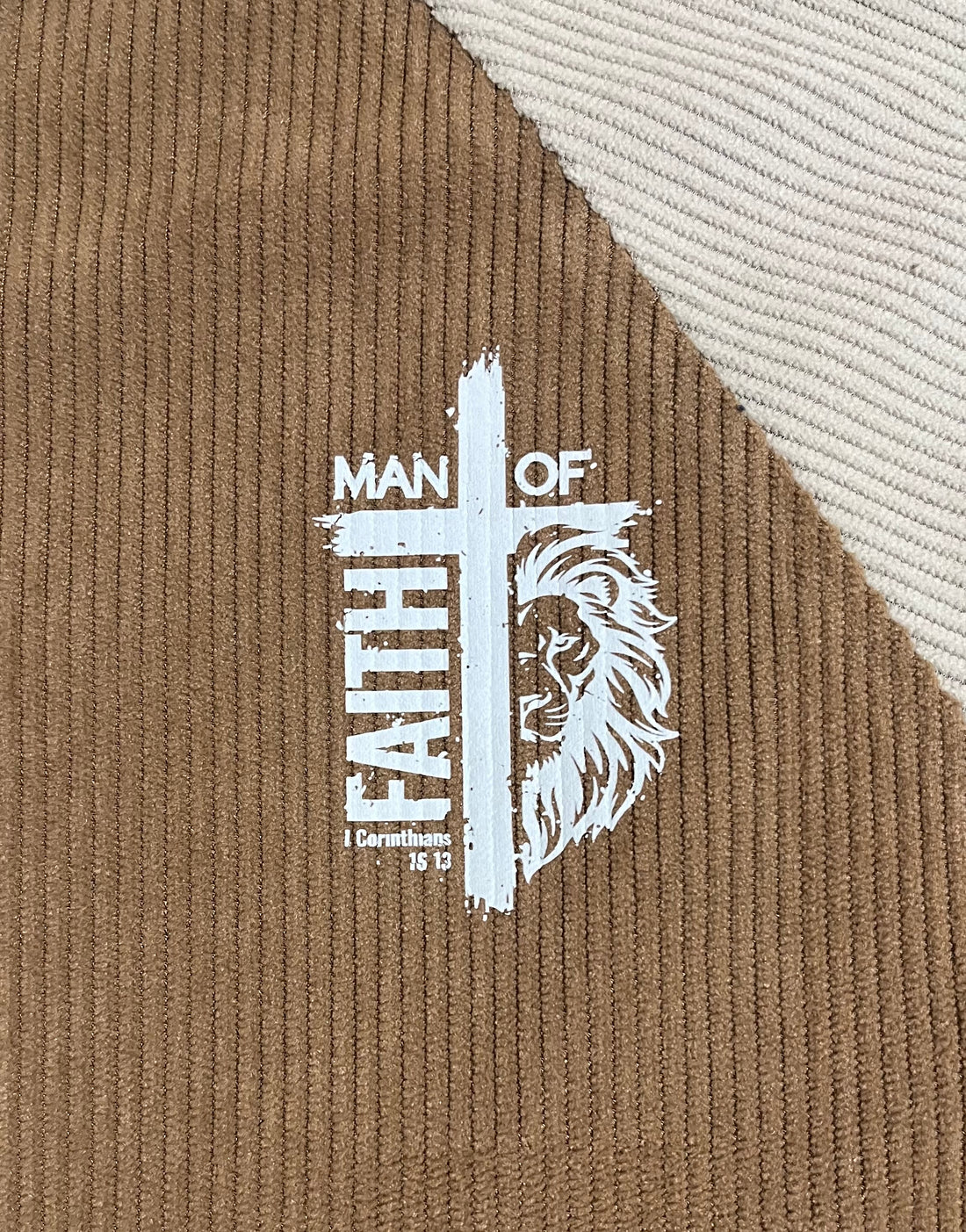 ‘Man of Faith’ Graphic Retro Color Block Shirt