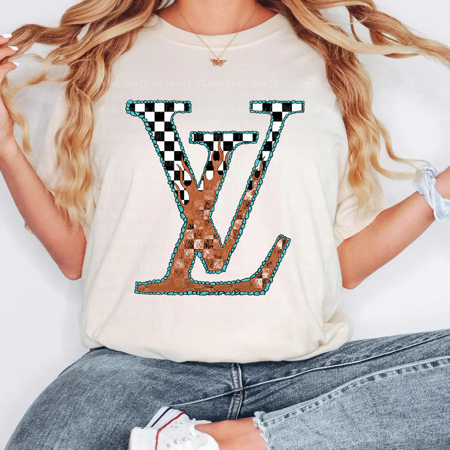 LV Western Style Graphic Tee