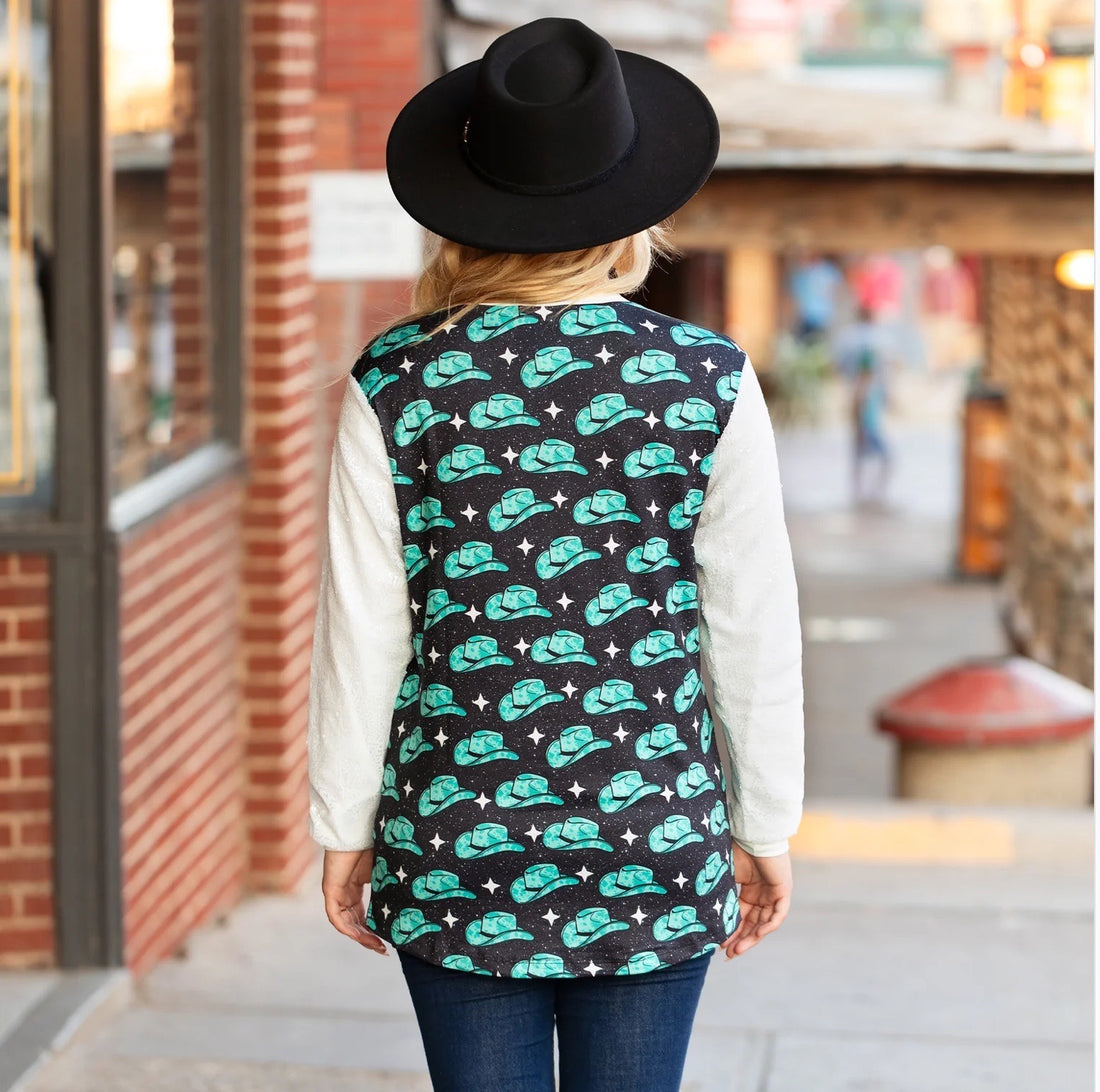 Cowboy In the Stars with Sequin Long Sleeves Top