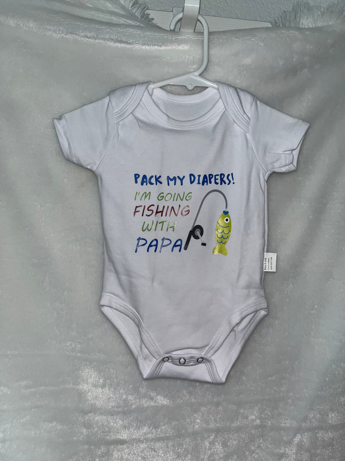 Pack My Diapers, “I’m Going Fishing with Papa” Graphic Onesie
