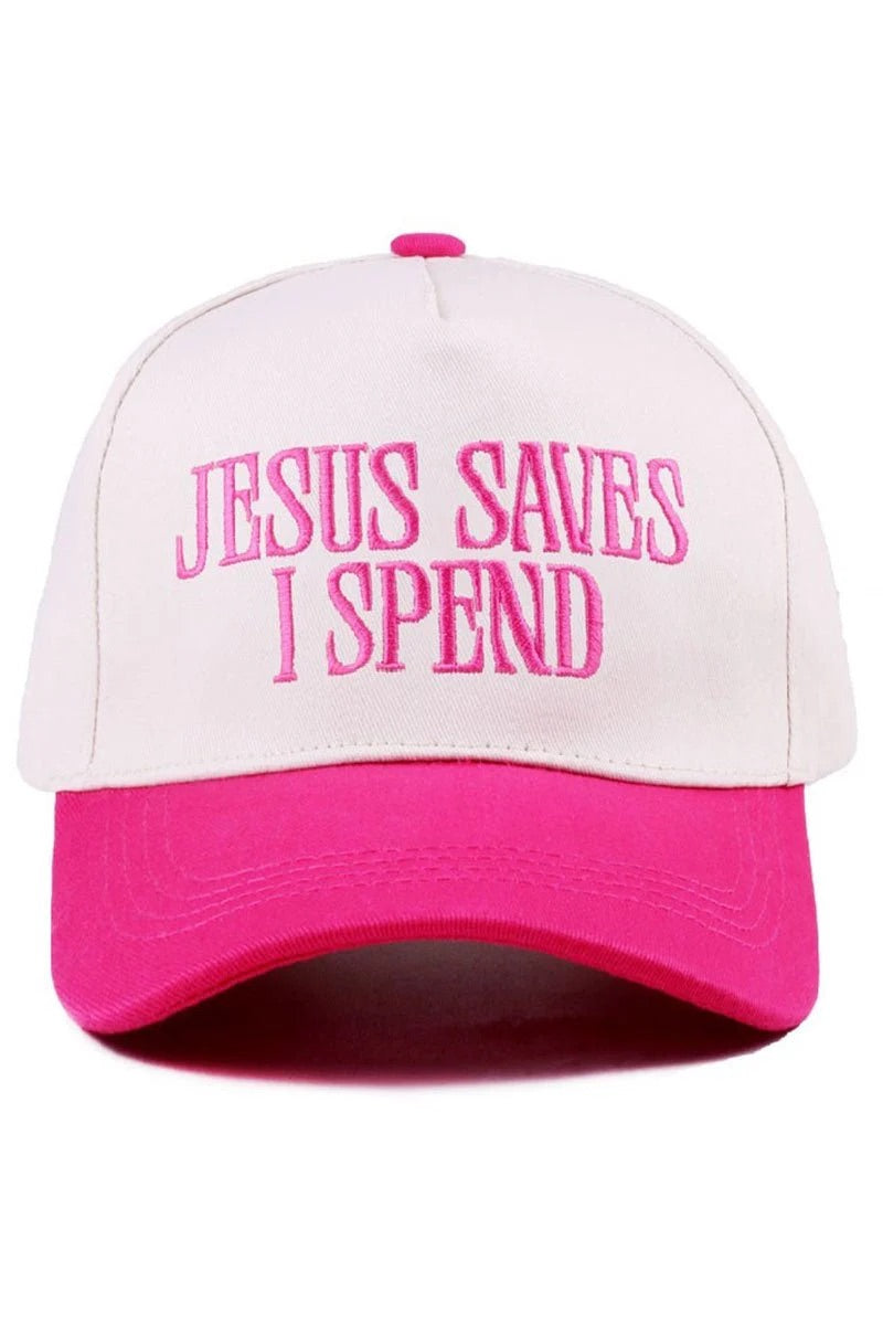ZENANA EMBROIDERED JESUS SAVES I SPEND TRUCKER CAP