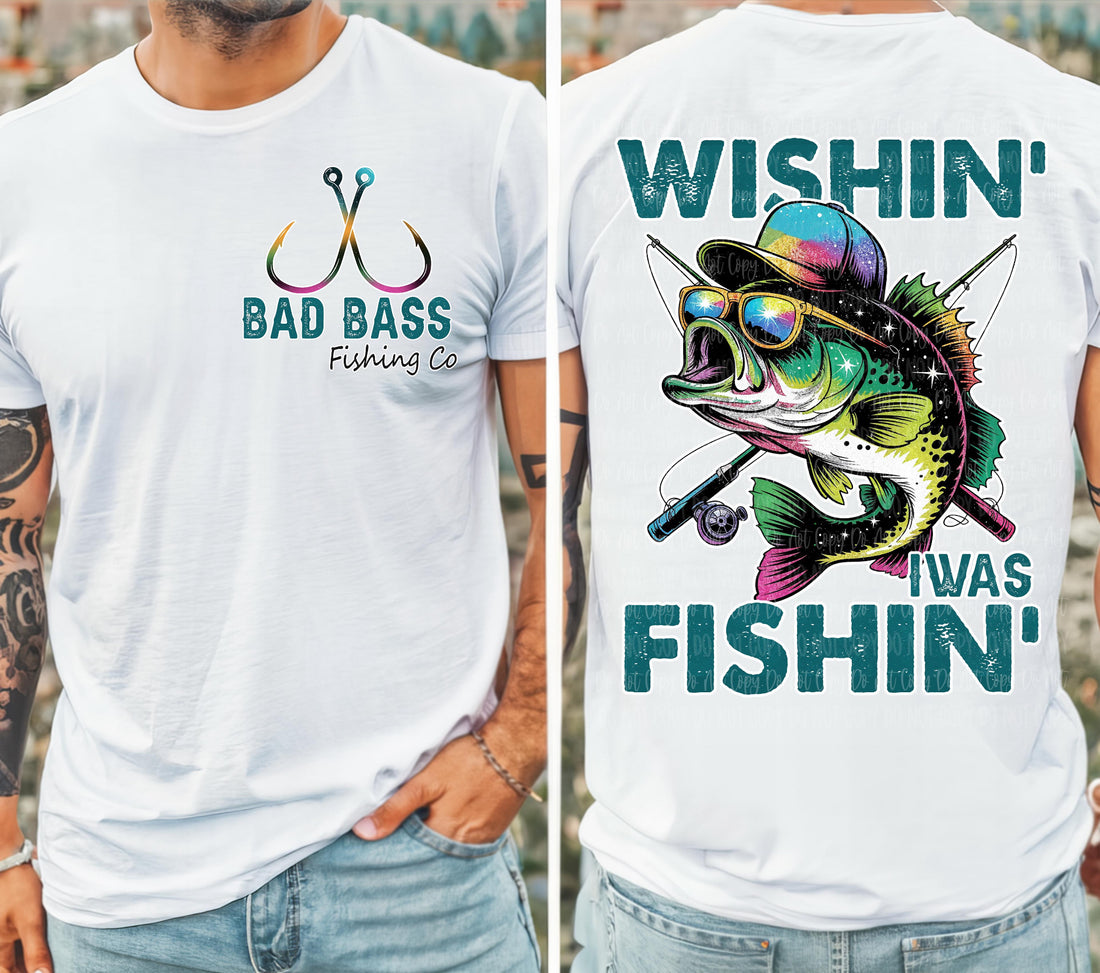 Wishin I Was Fishin Men’s Graphic Tee