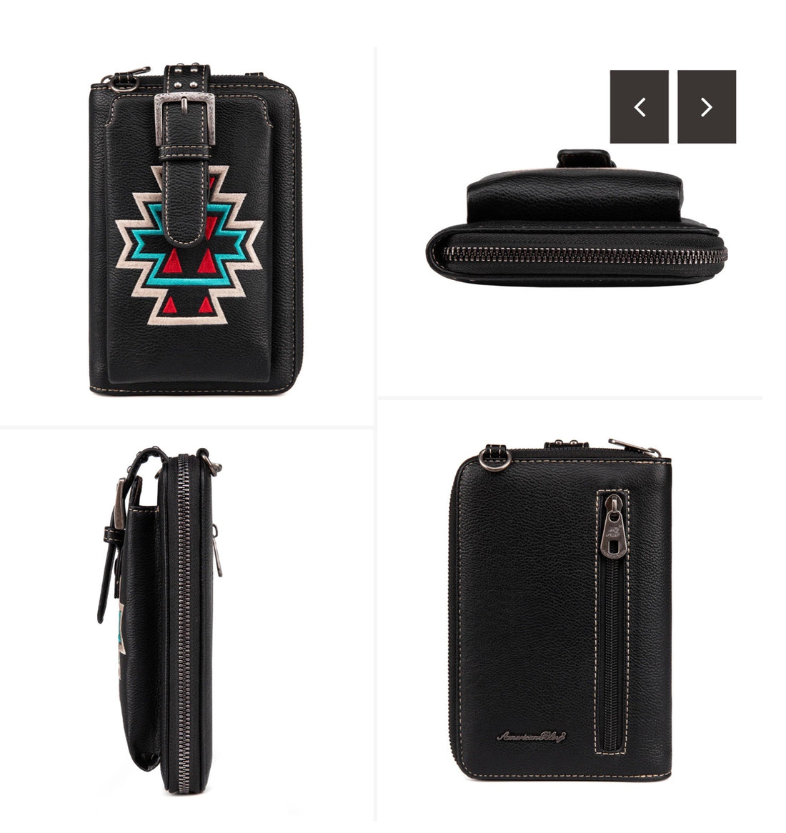American Bling Embroidered Aztec Phone Crossbody Wallet