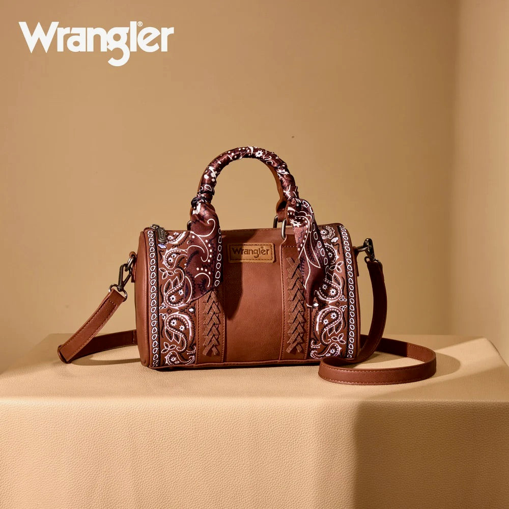 Wrangler Braided Paisley Bandana Boston Bag