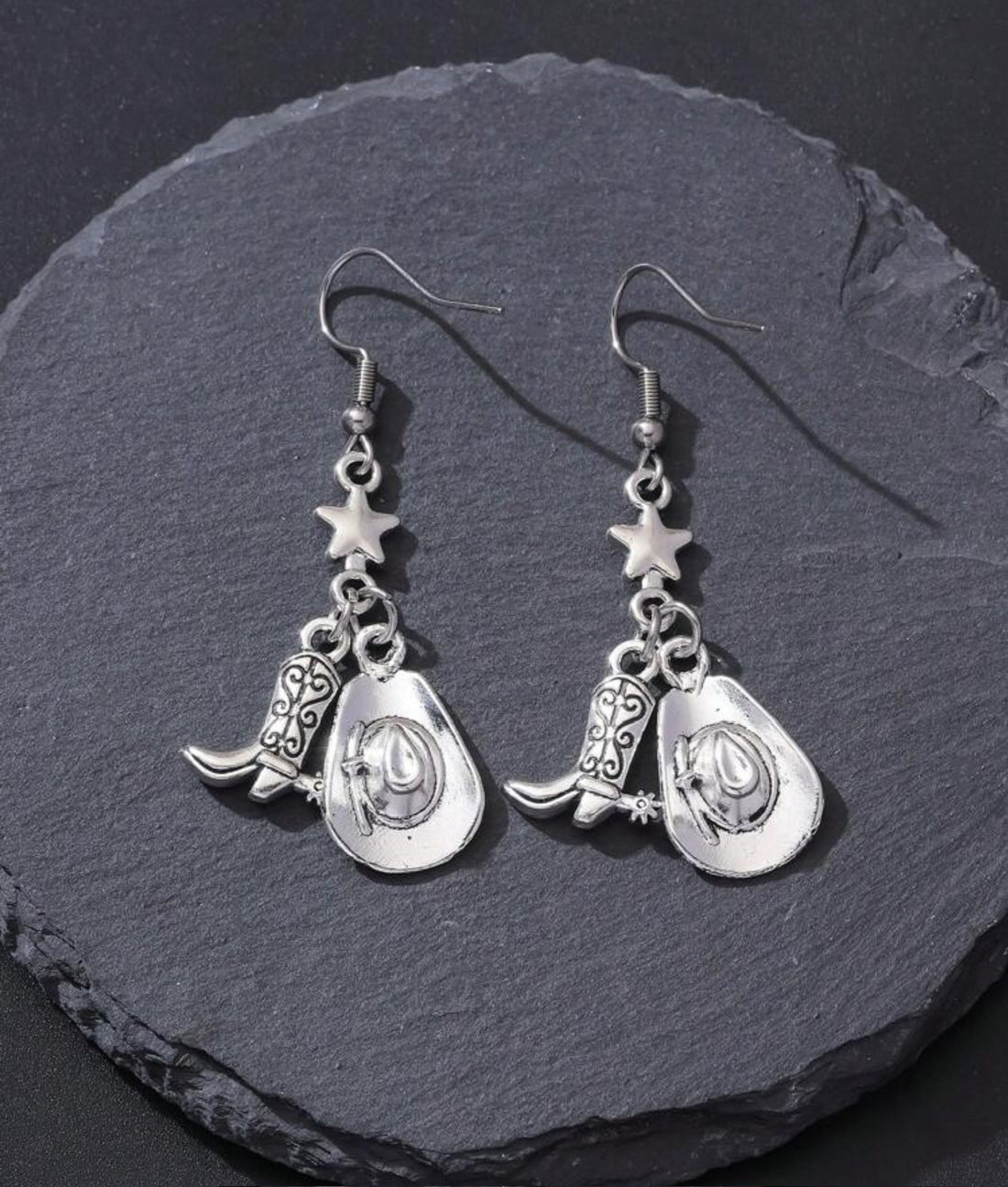 Fashion Antique Color Star Cowboy Charm Dangle Earrings