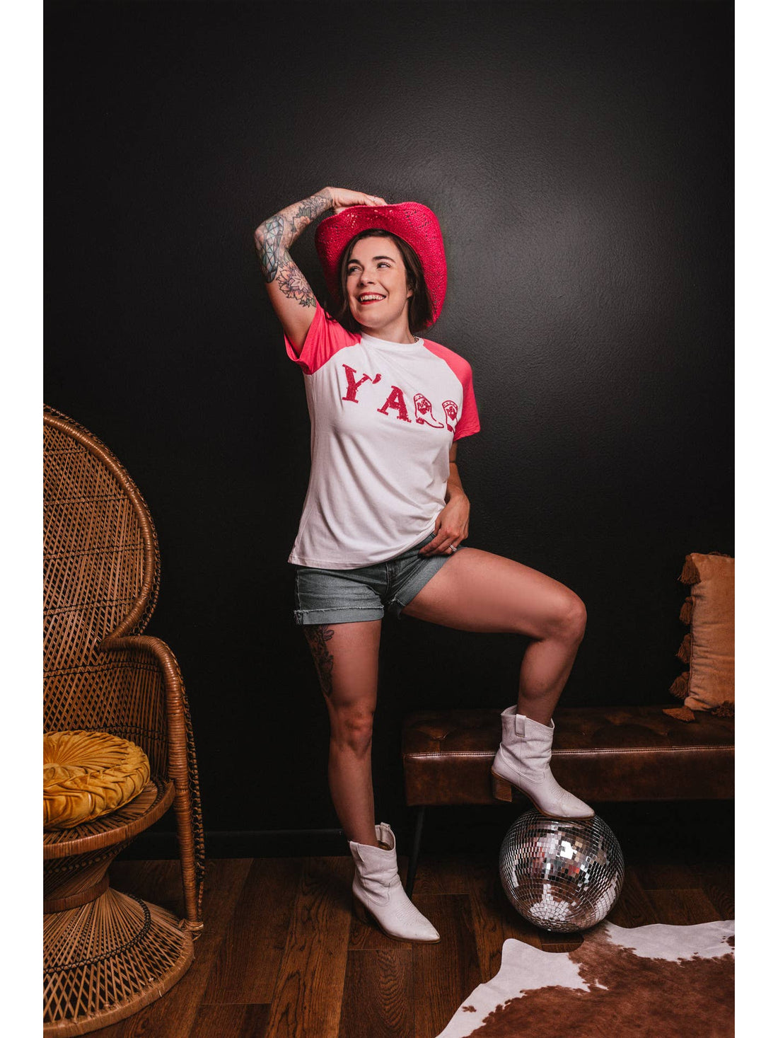 Y’all Sequin 3D Embroidery Tee