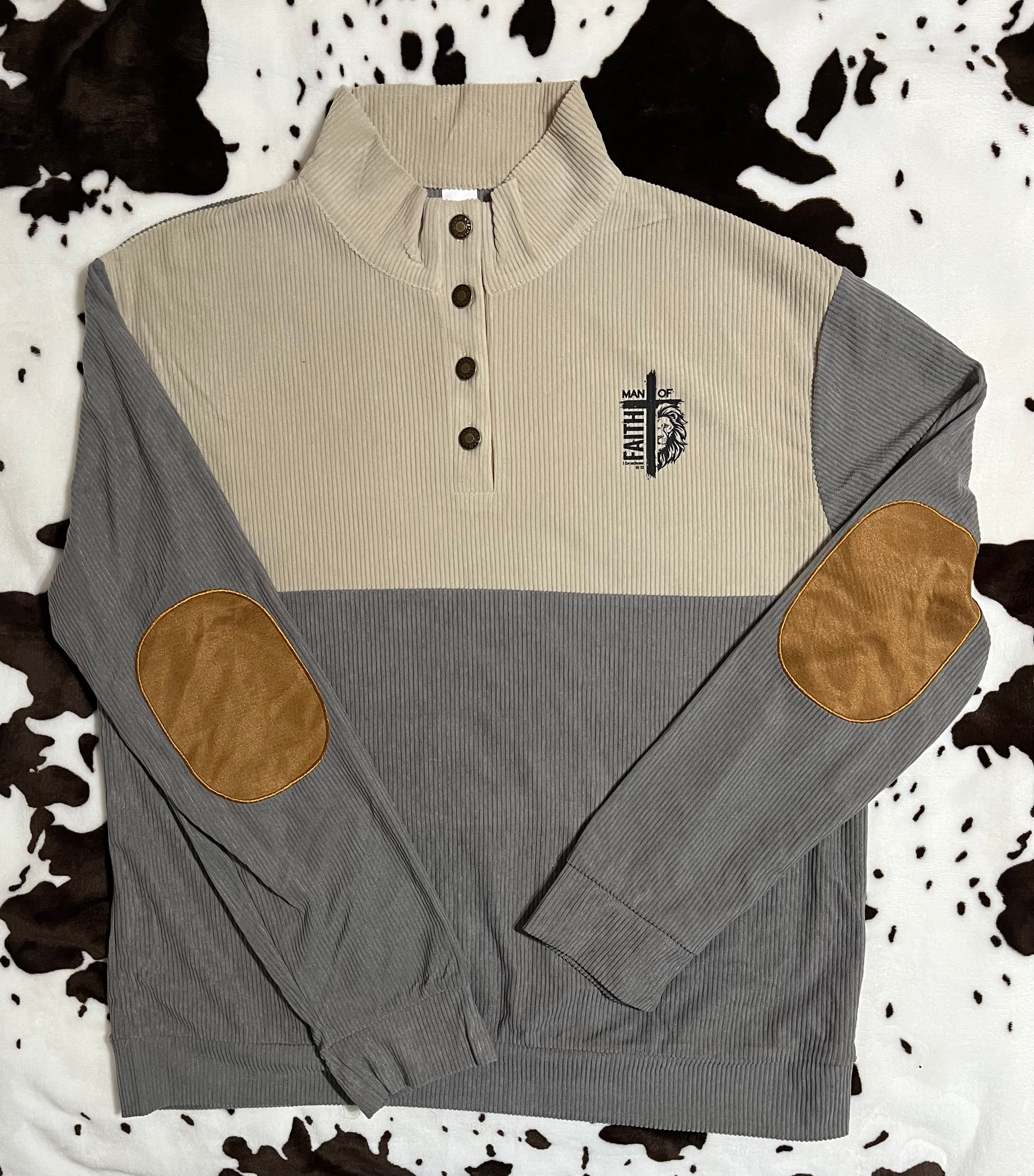 ‘Man of Faith’ Graphic Retro Color Block Shirt