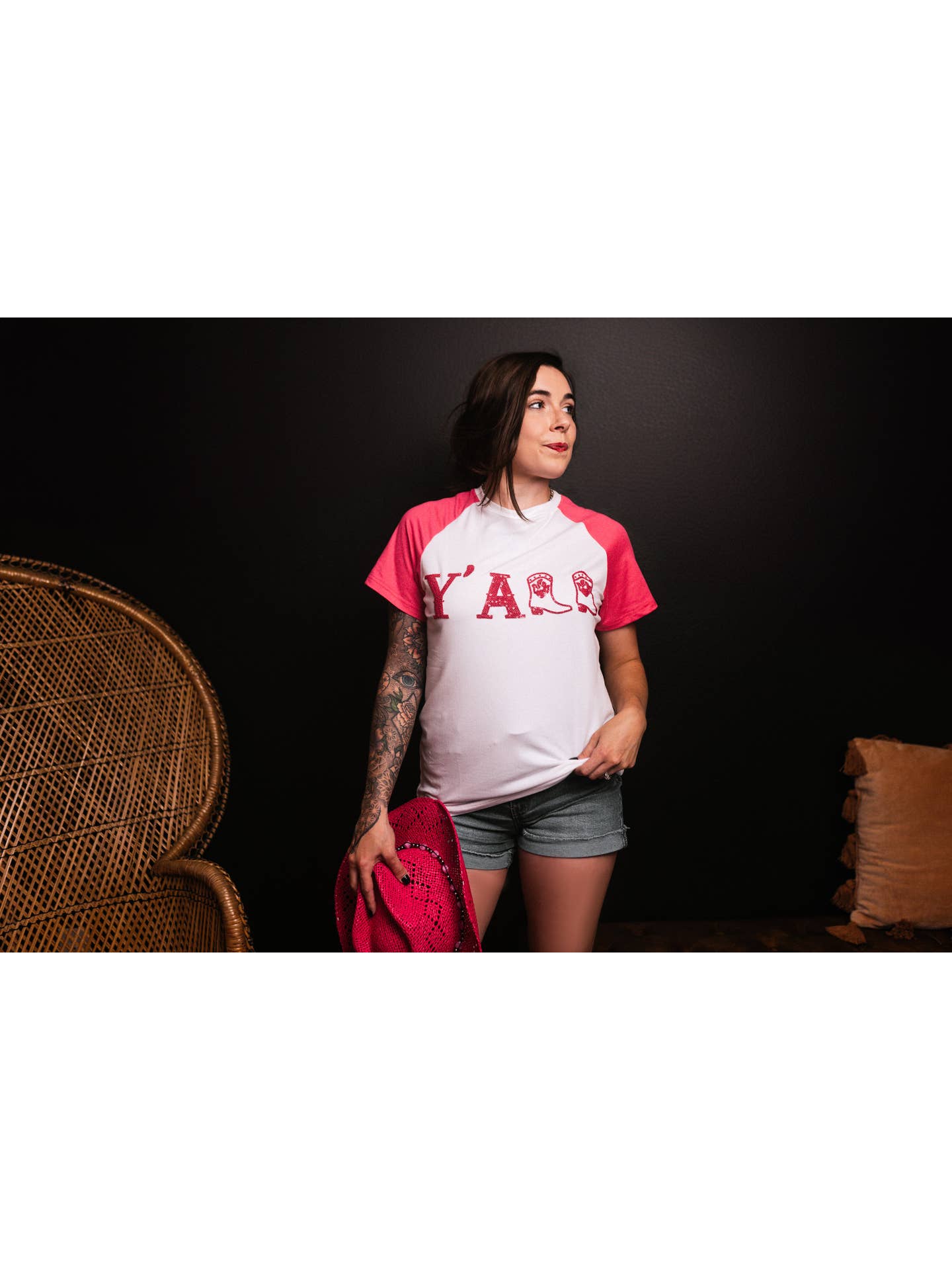 Y’all Sequin 3D Embroidery Tee