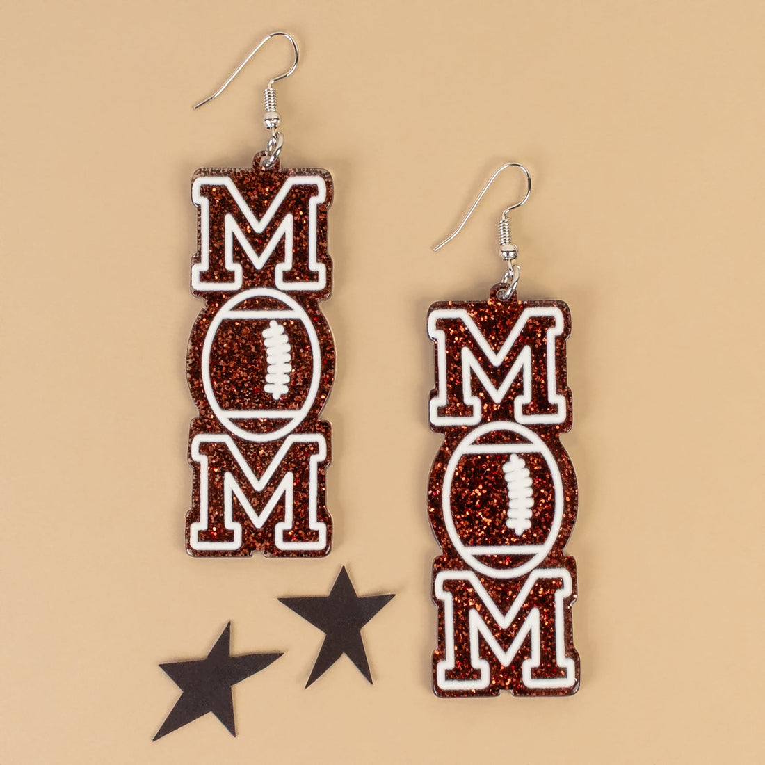 Football Mom Earrings - Brown