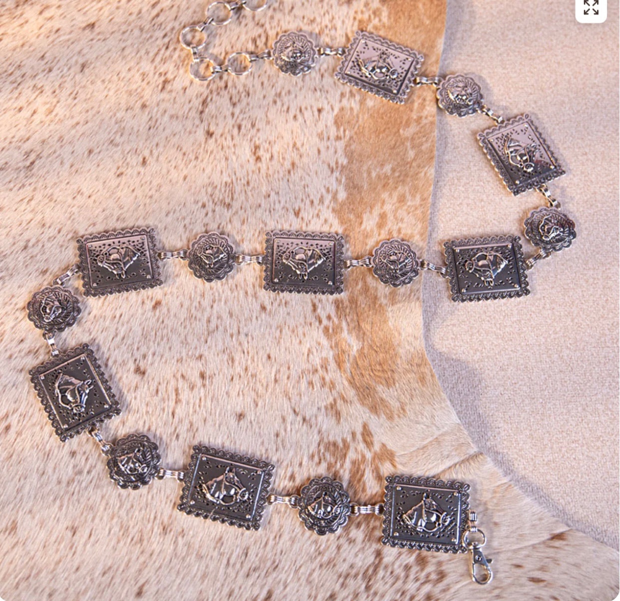 Wrangler Boho Concho Chain Link Belt