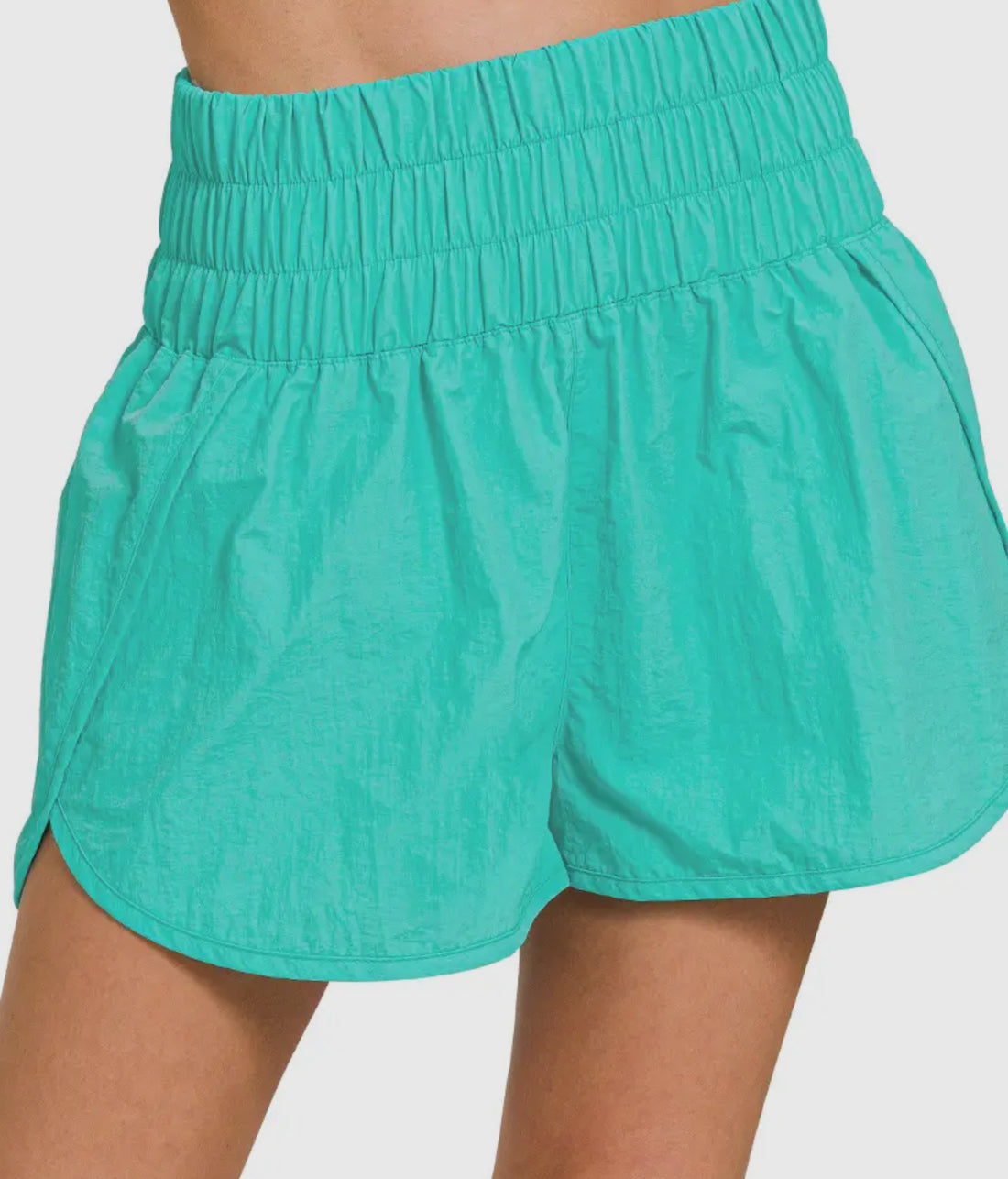 Smocked Waist Track Shorts