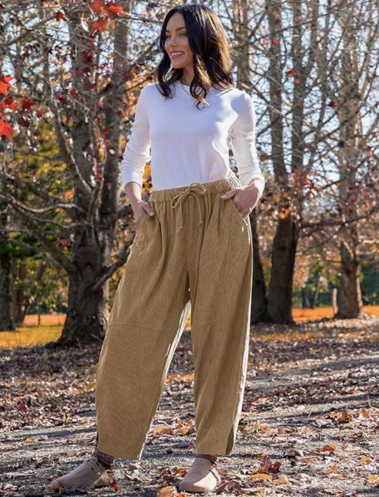 Corduroy Baggy Harem Pants
