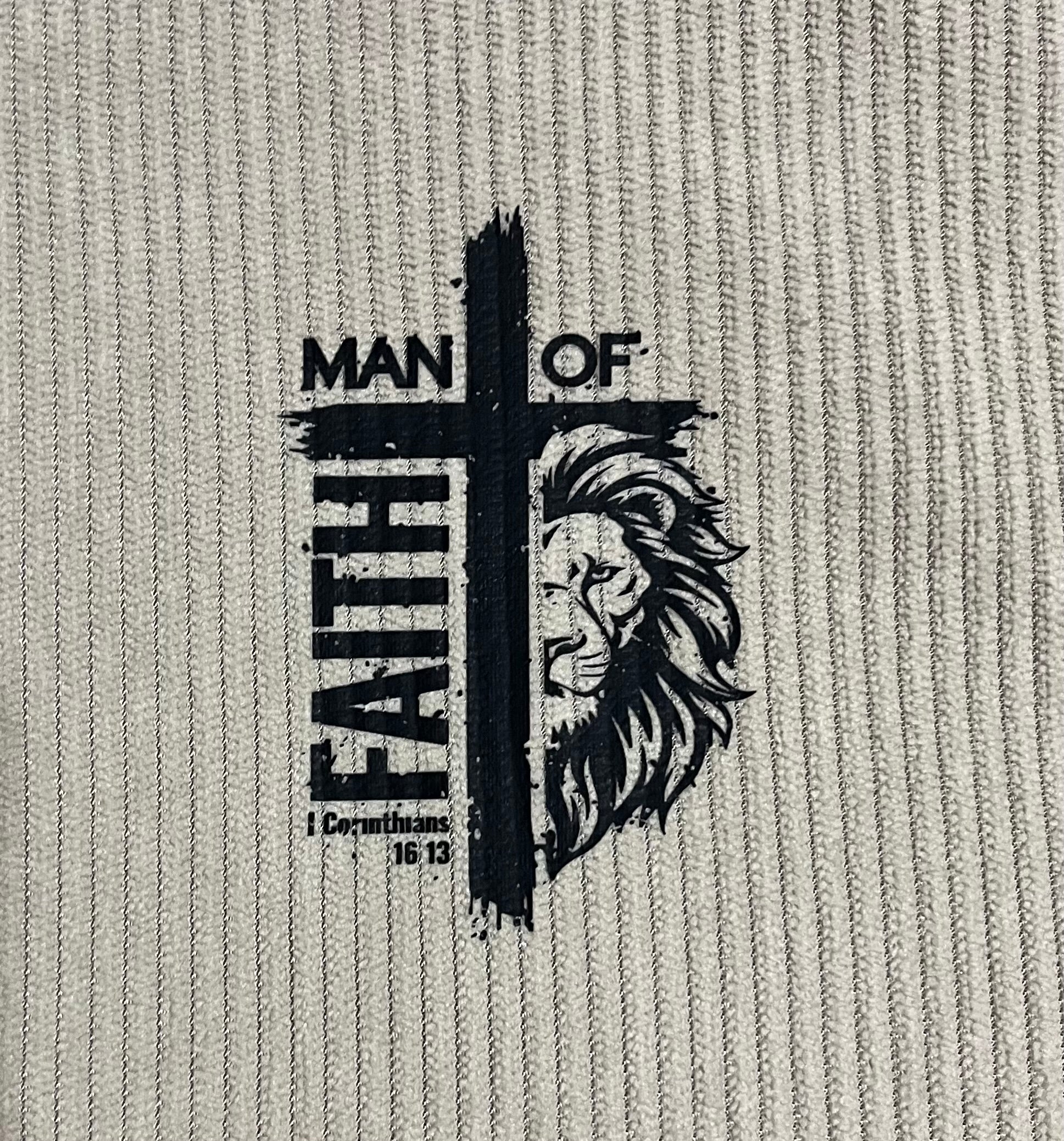 ‘Man of Faith’ Graphic Retro Color Block Shirt