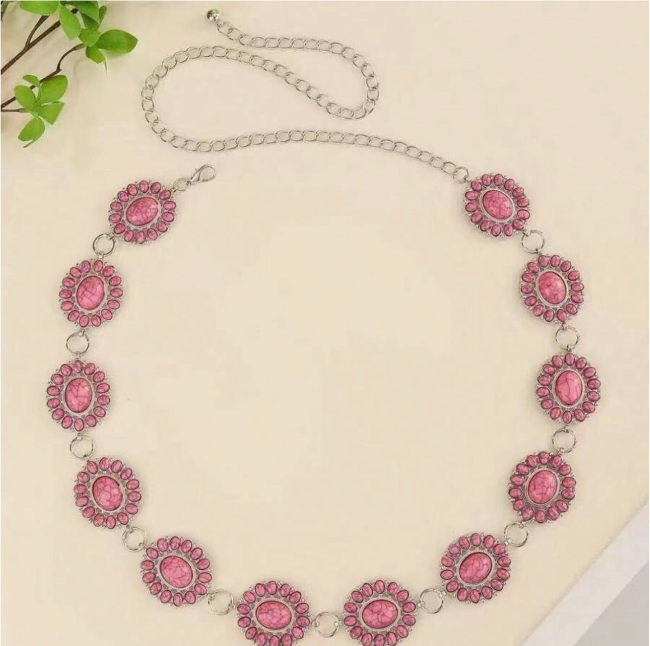 Turquoise Oval Concho Chain Belt