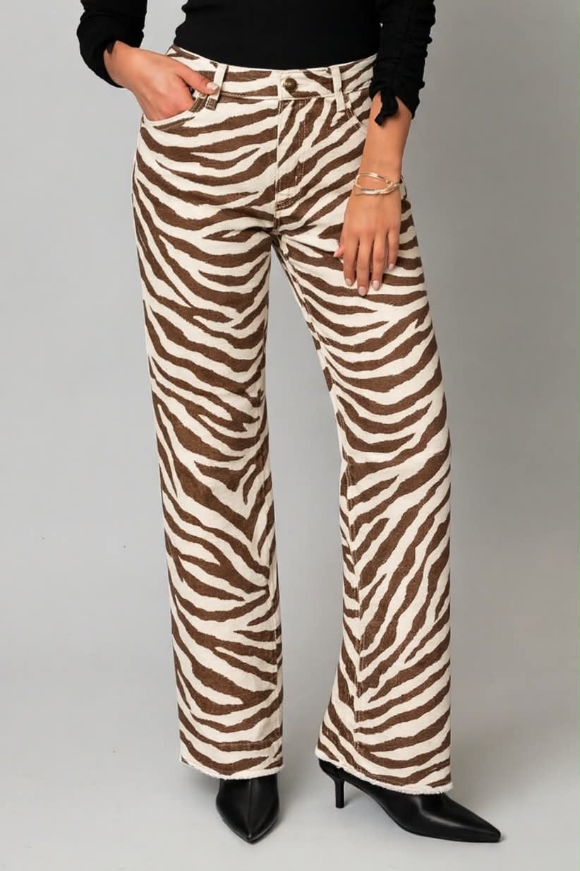 Baby Zebra Wide Leg Pants
