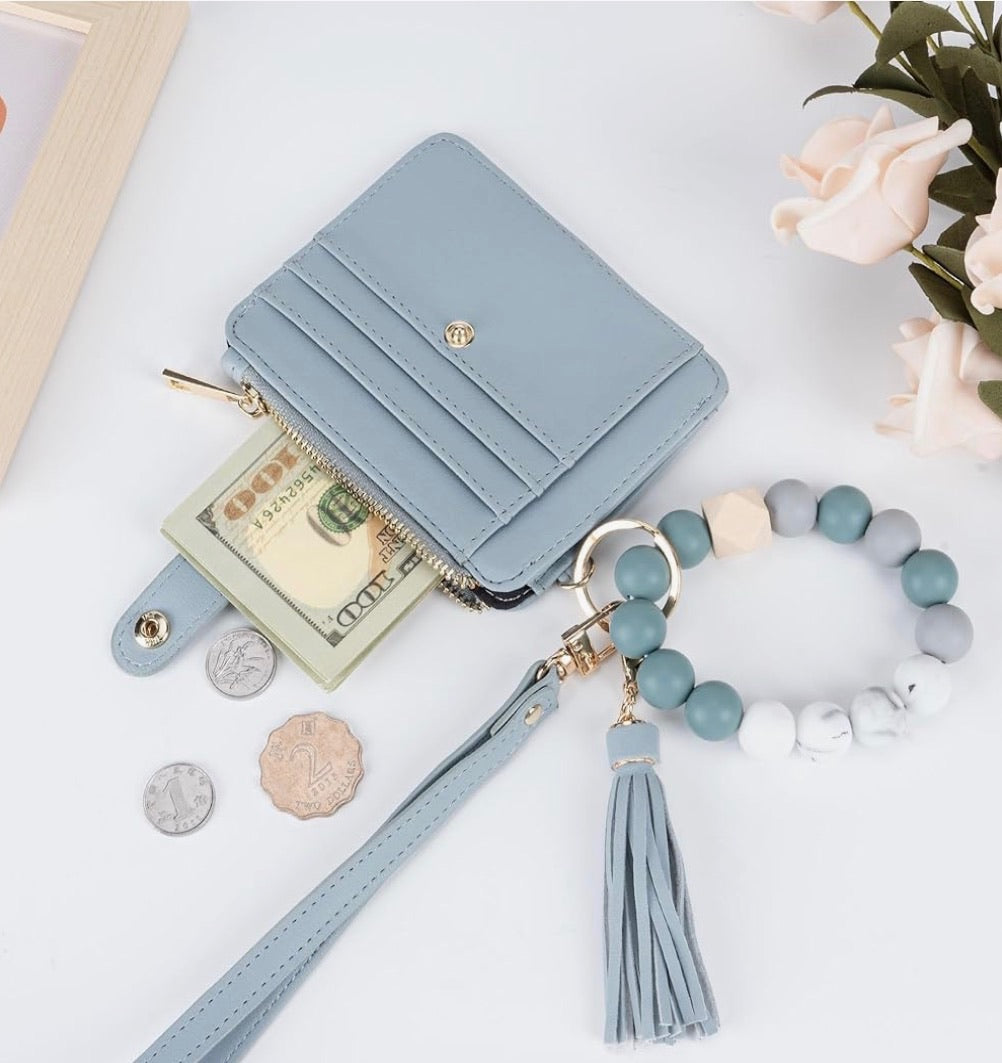Wristlet RFID Blocking Credit Card Holding Keychain Wallet