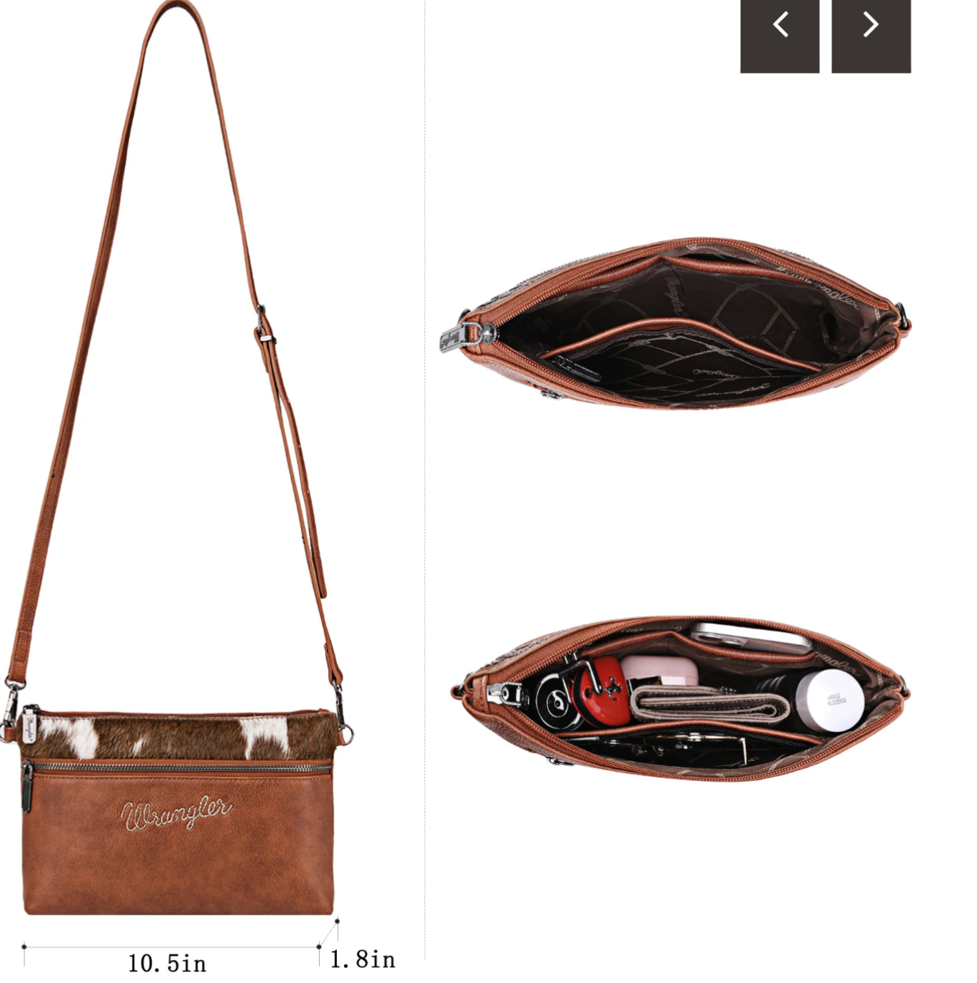 Wrangler Hair-On Crossbody Leather Purse