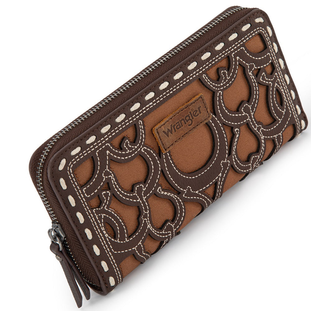 Wrangler Horseshoe Cut Out Zip Wraparound Wallet