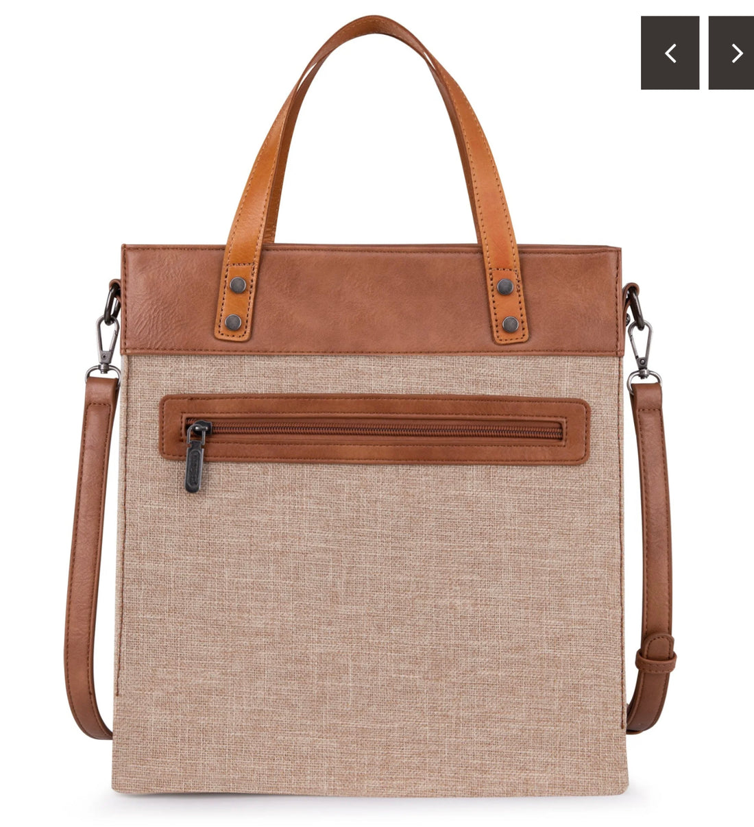 Wrangler Art Print Canvas Tote/Crossbody - Brown