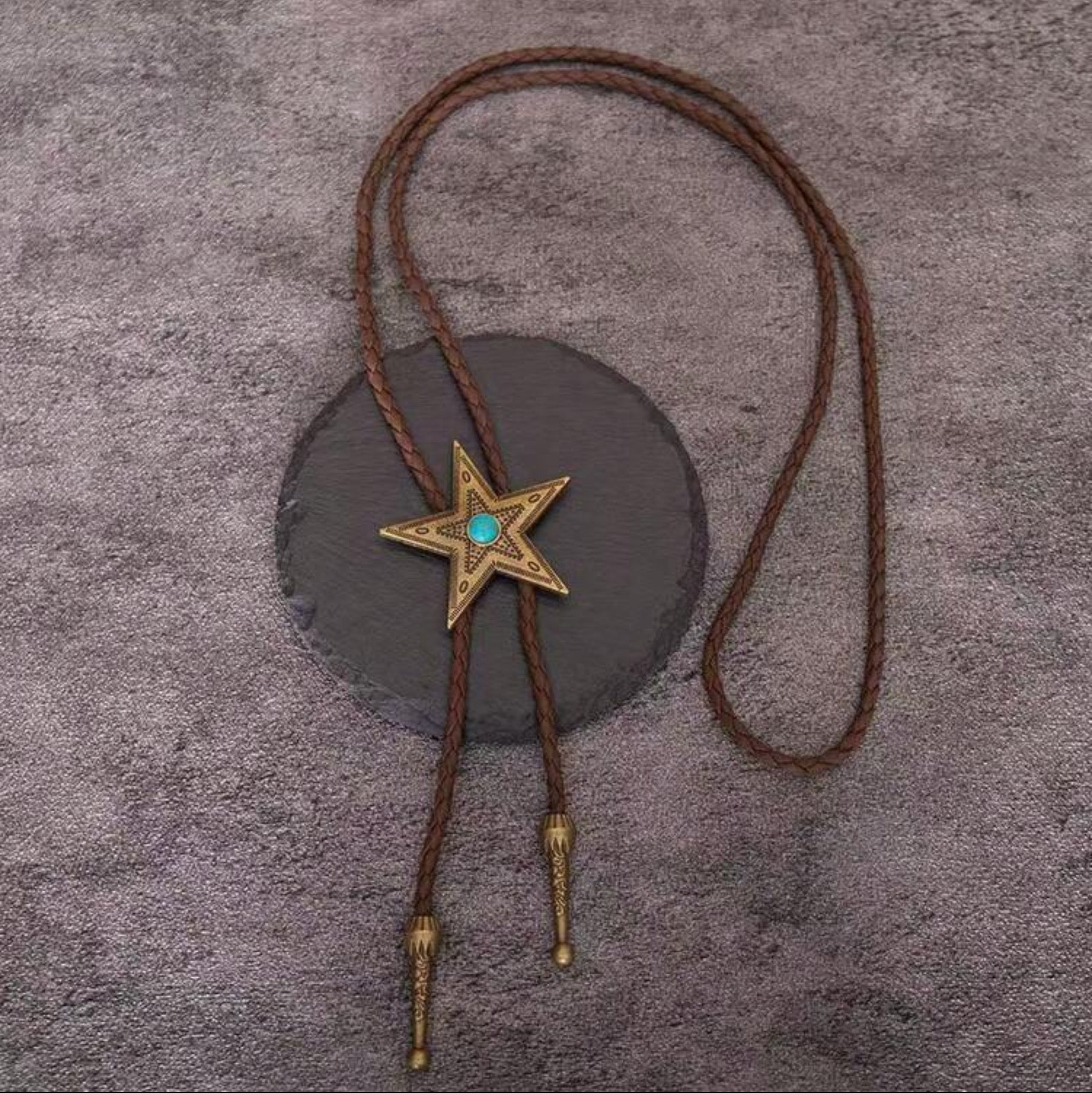 Turquoise Star Bolo Neck Tie