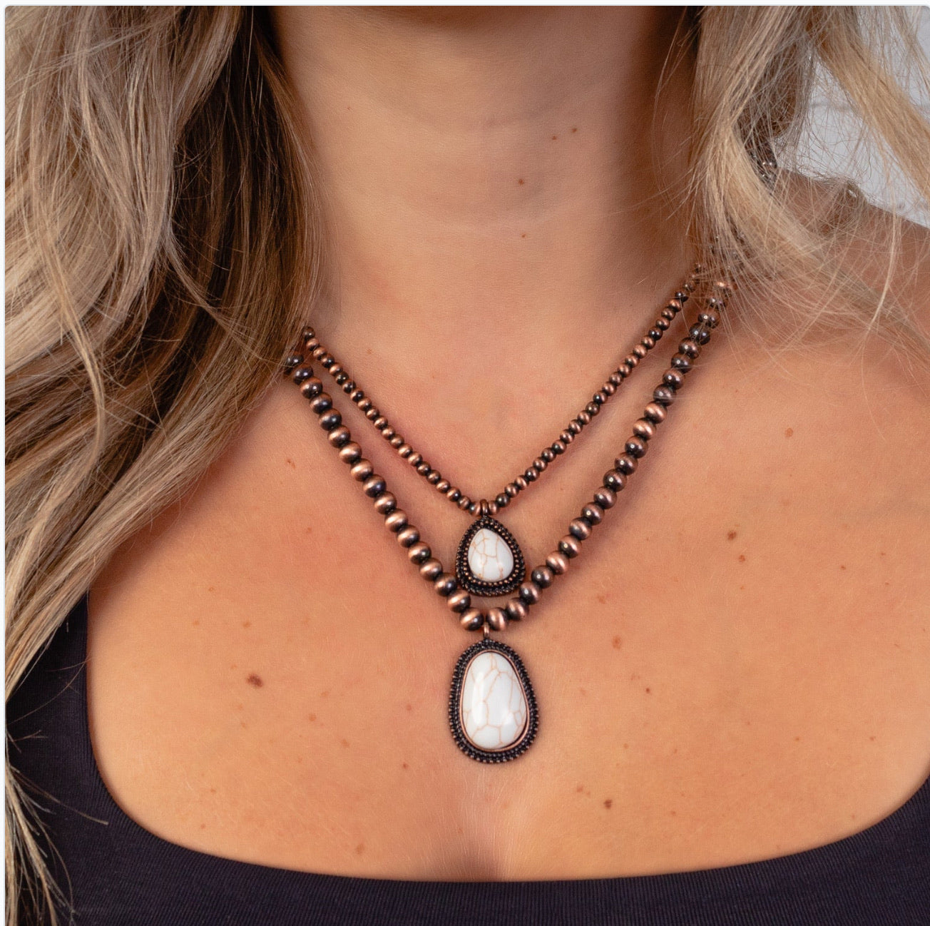 Layered Squash Blossom Pendant Necklace