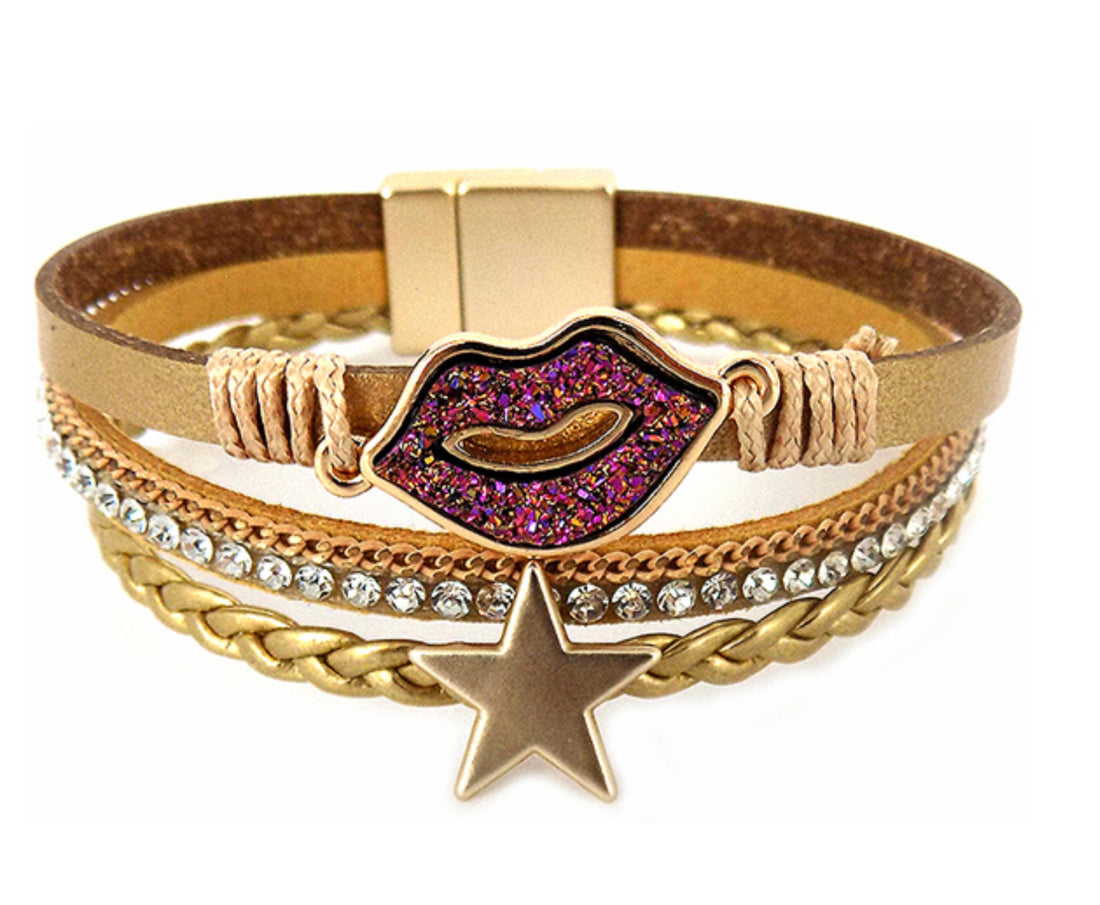 Leather Layered Magnetic Bracelets