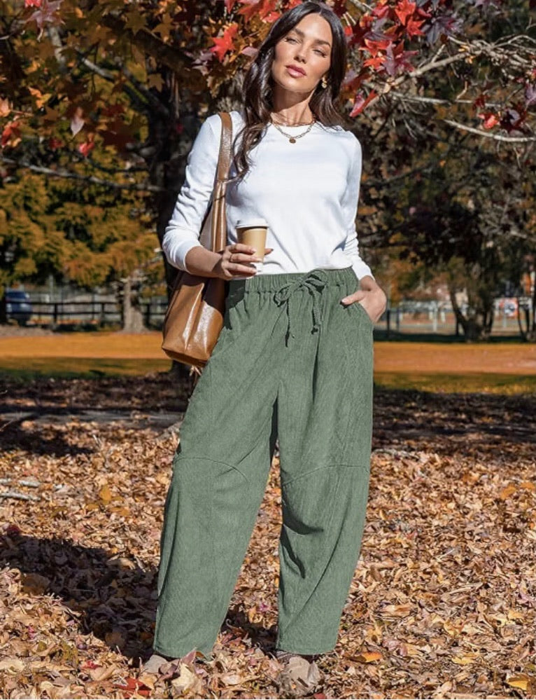 Corduroy Baggy Harem Pants
