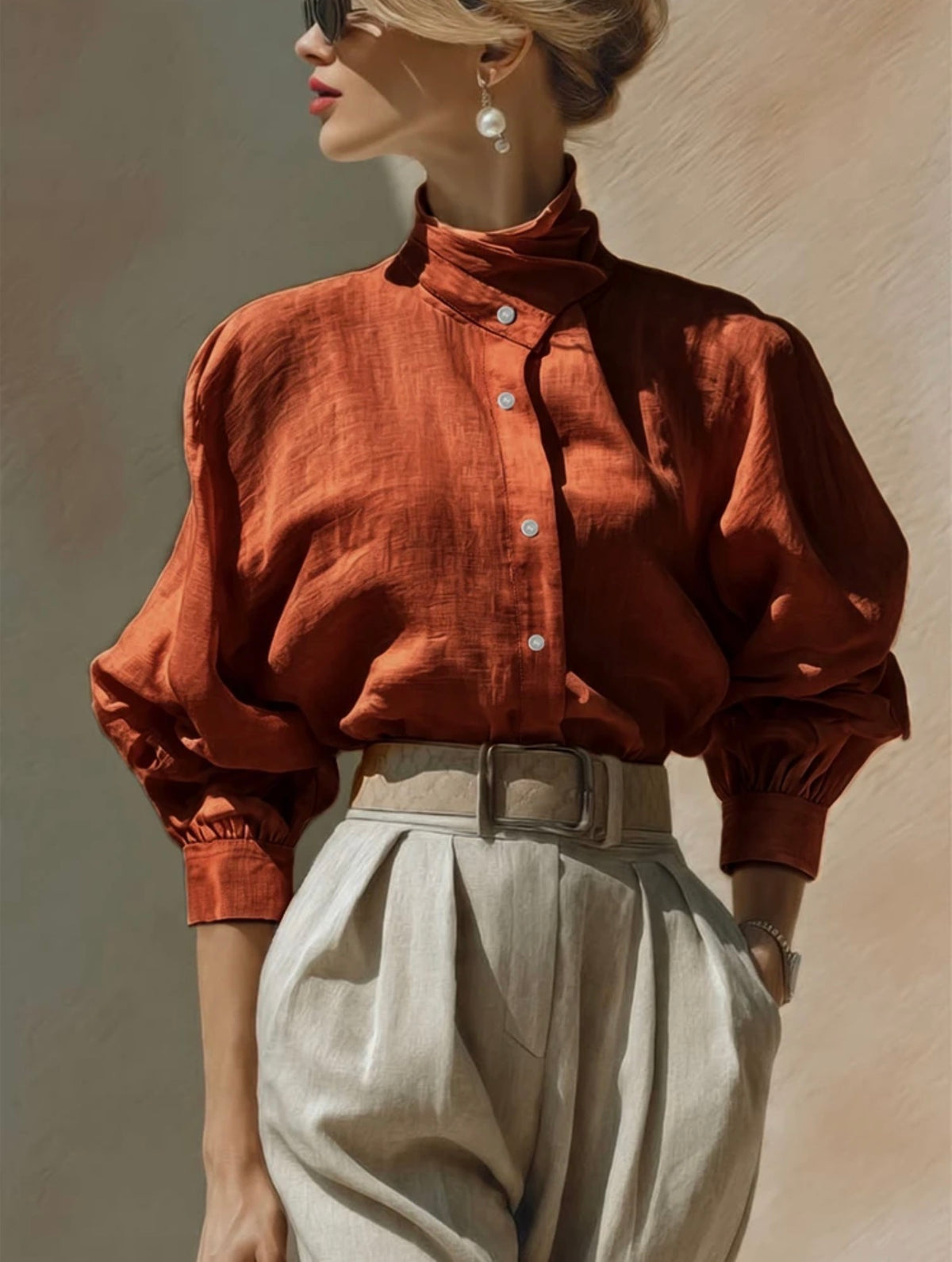 Solid Color Single Breasted Versatile Shirt