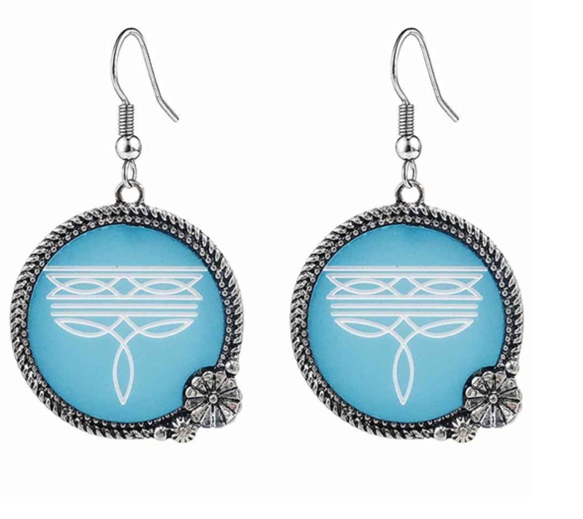 Turquoise Whipstitch Dangle Earrings