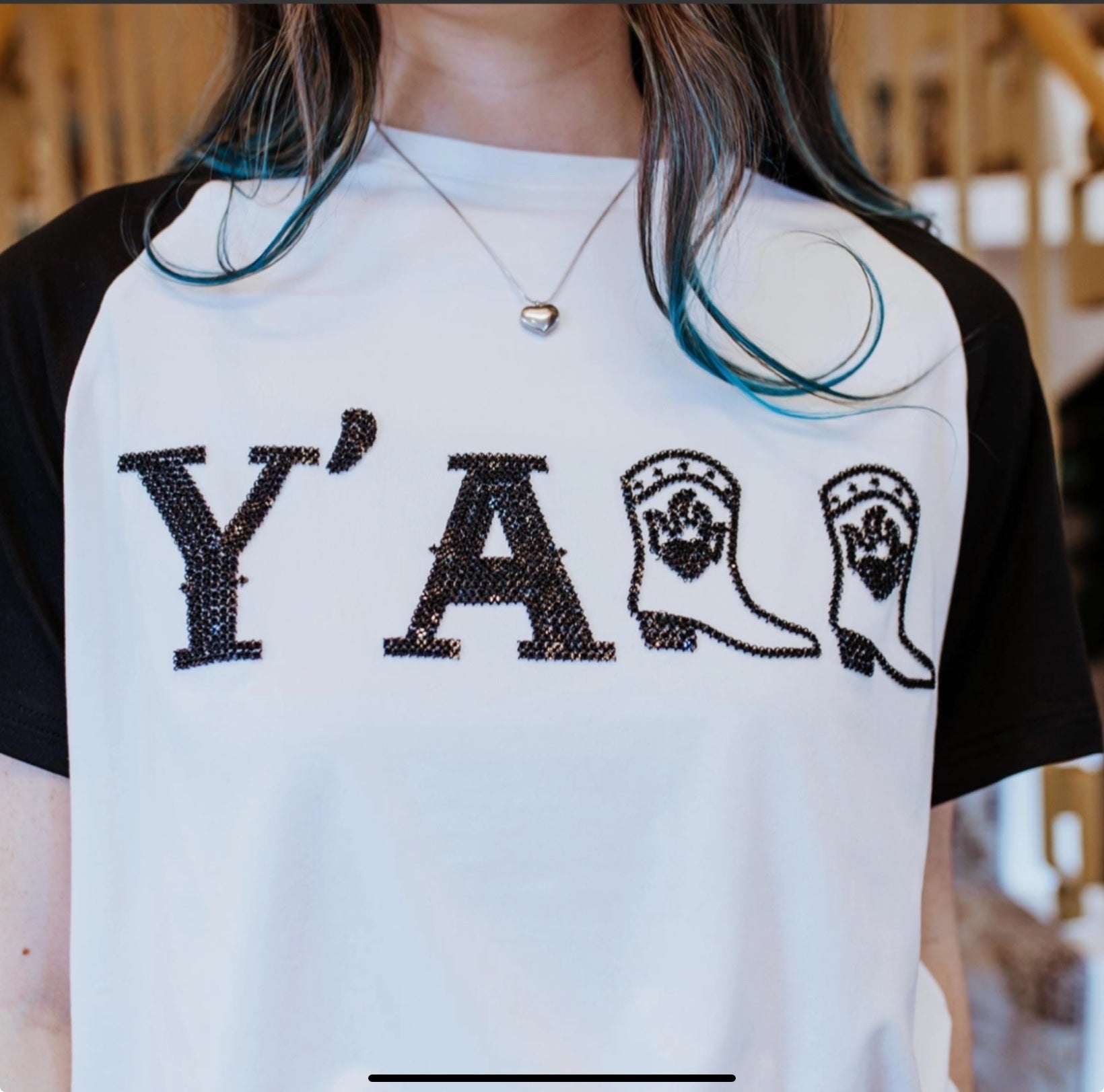 Y’all Sequin 3D Embroidery Tee