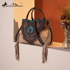 Montana West Concho Fringe Crossbody Tote