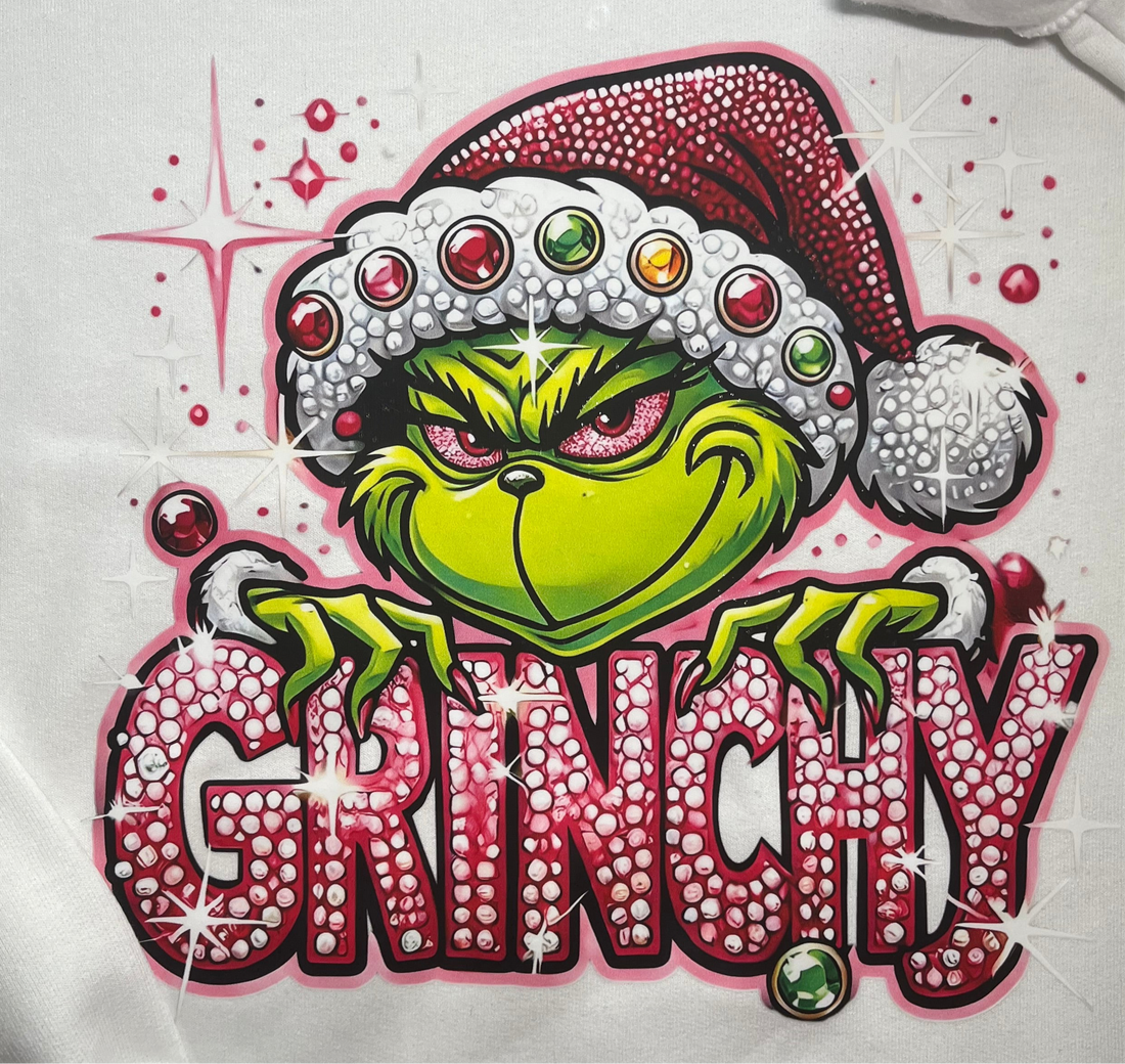 Grinchy Diamond Christmas Graphic Sweatshirt