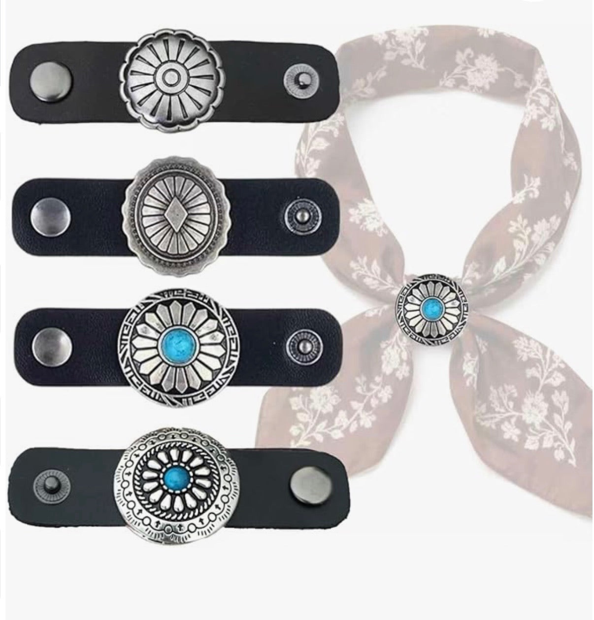 Western Bandana Scarf Rings