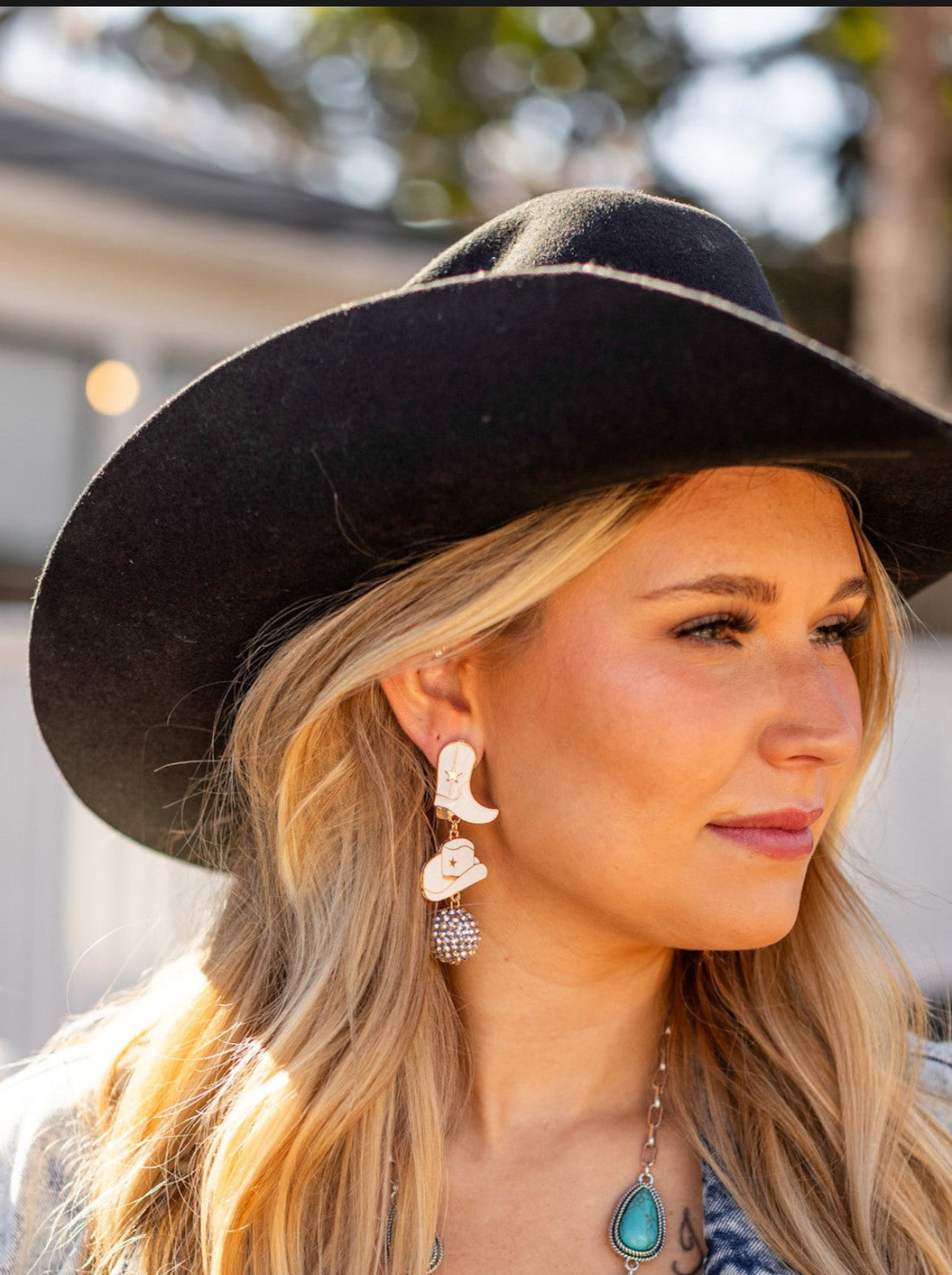 Western Enamel Dangle Earrings