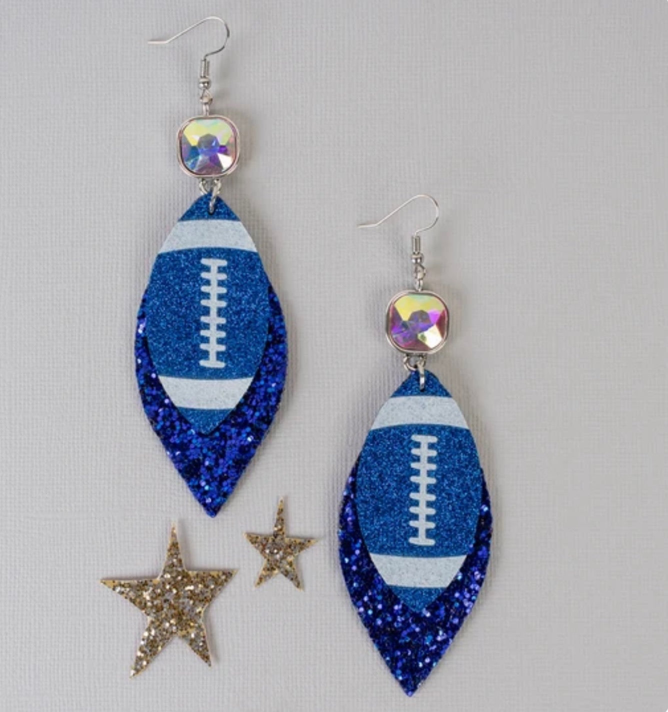 Leather Sparkle Dangle Earrings