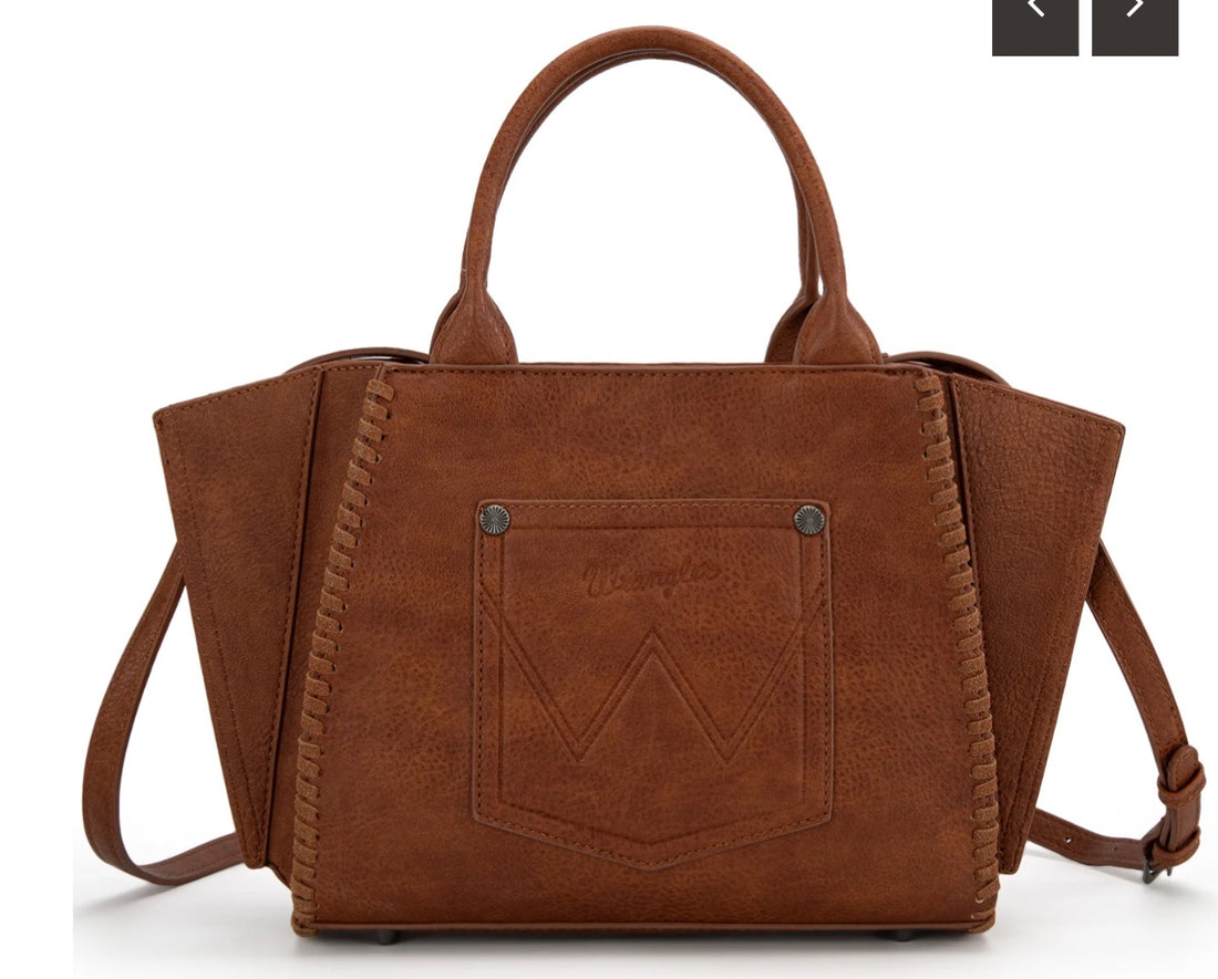 Wrangler Embroidered Trapezoid Conceal Carry Crossbody Tote