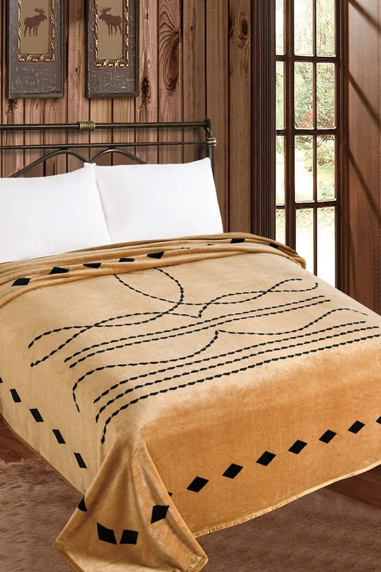 BOOTSTITCH PRINT THROW BLANKET - KING SIZE - 2 DESIGNS