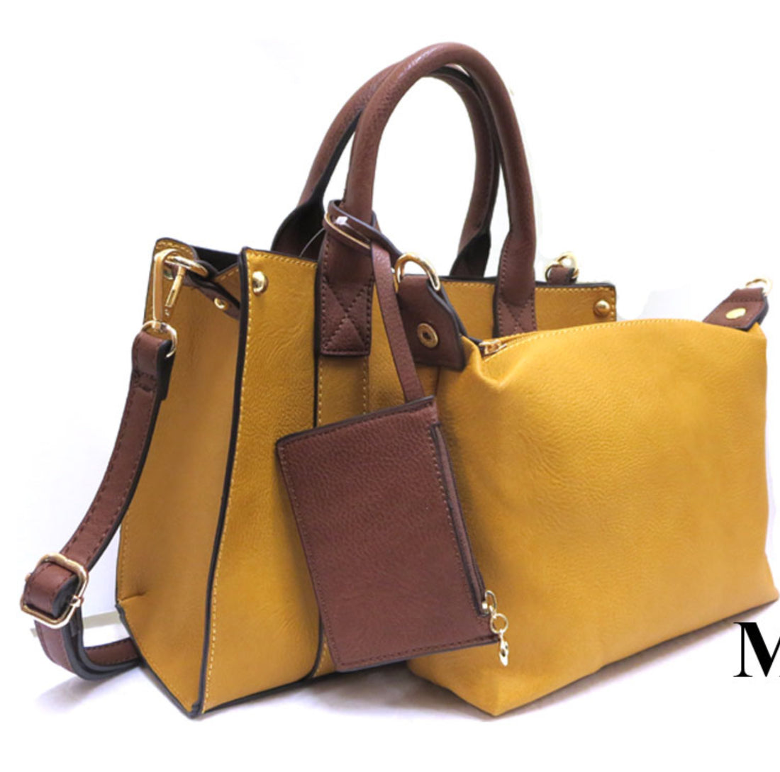 The Clara 2-in-1 Pebble FauxLeather Satchel Purse