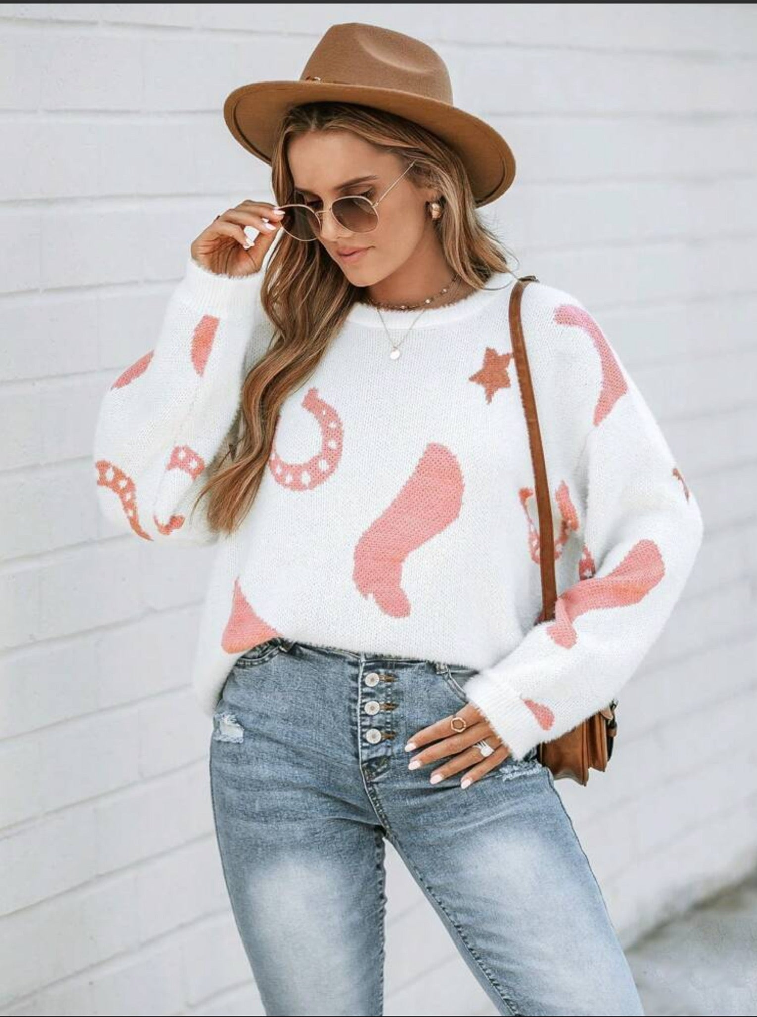 Women’s Casual Boot Pattern Long Sleeve Sweater