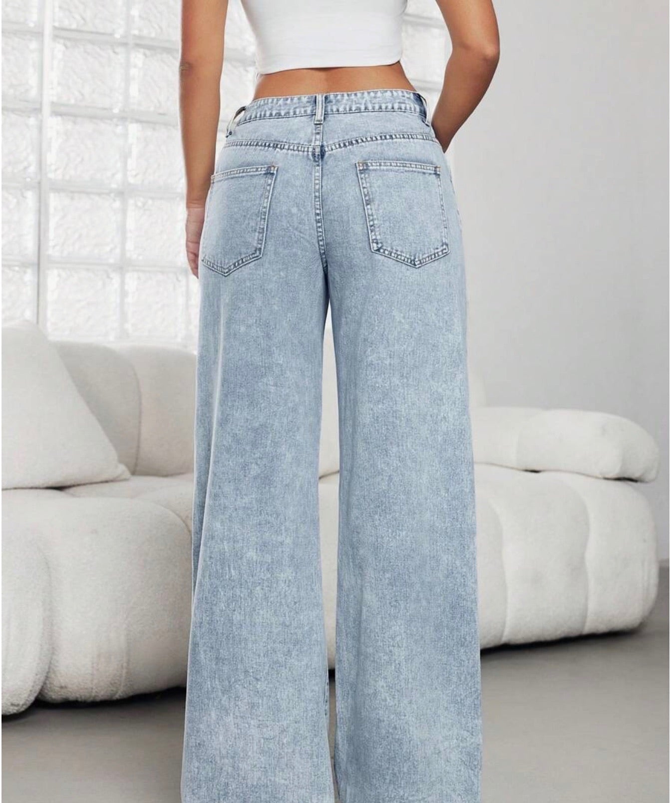 Low Waist Casual Jeans with Heart Embroidery