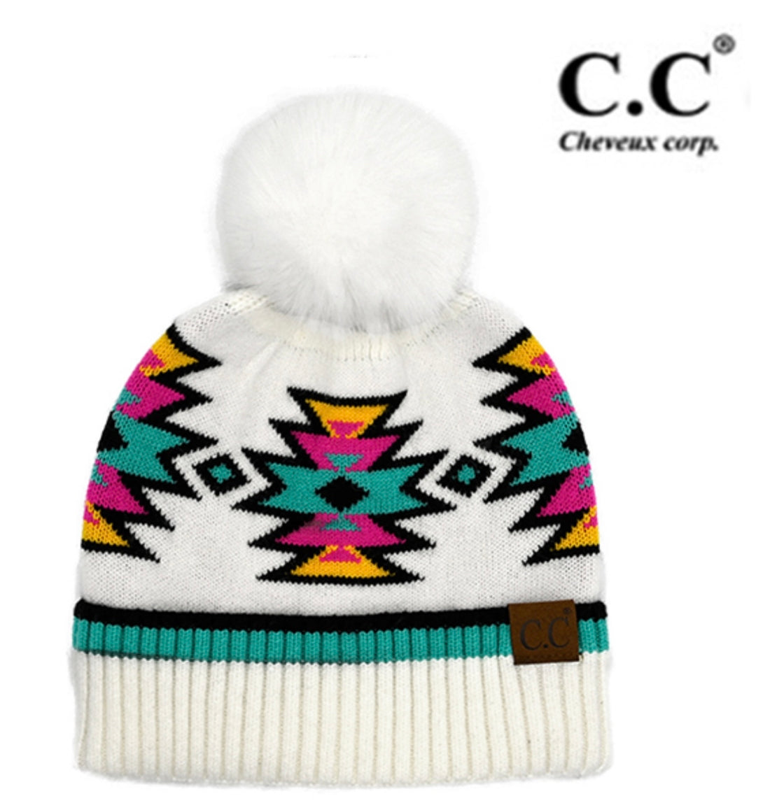 Adult C.C. Knit Beanies with Poms