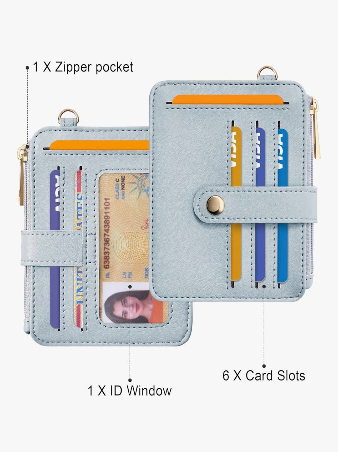 Wristlet RFID Blocking Credit Card Holding Keychain Wallet