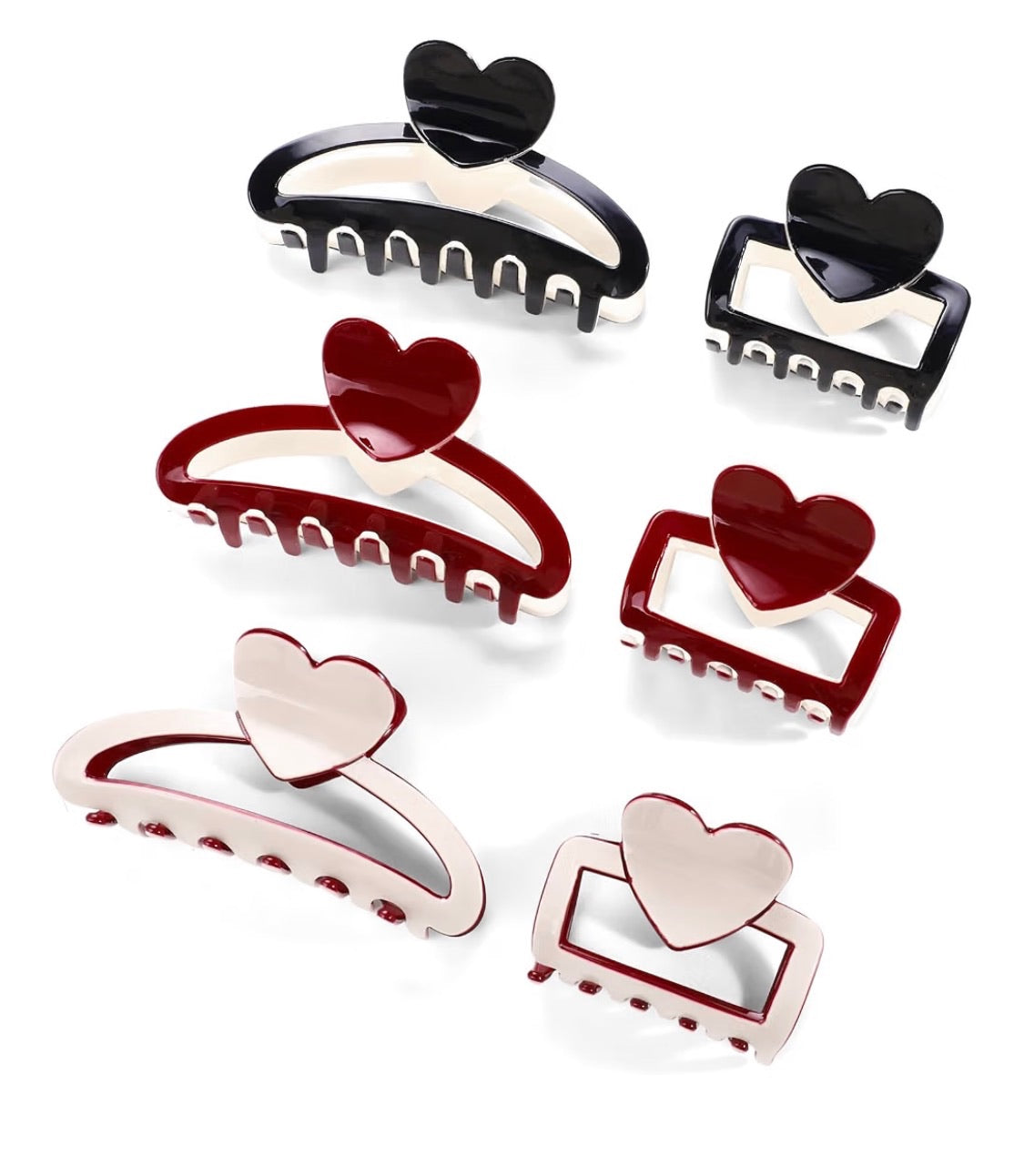 Heart Shape Hair Claw Clips
