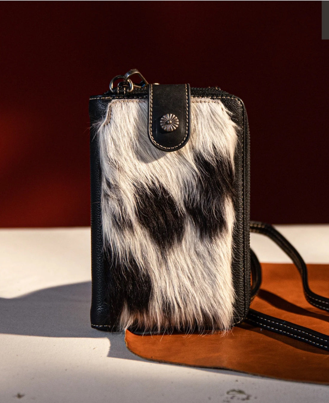 Montana West Hair On Cowhide Phone Case Crossbody Wallet