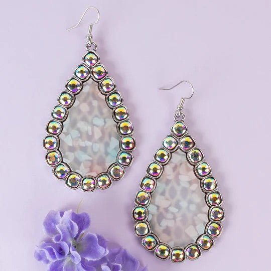 Crystal Rhinestone Teardrop Dangle Earrings