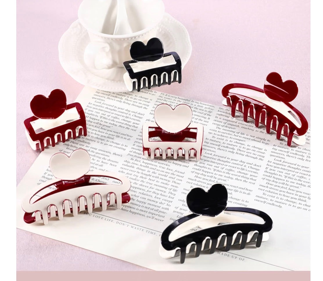 Heart Shape Hair Claw Clips