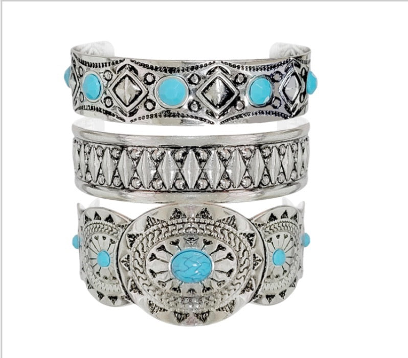 3pc. Stacked Cuff Earrings